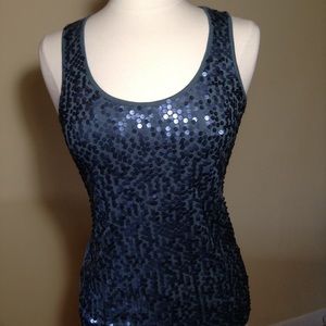 Ann Taylor grey, blue green, sequence tang top